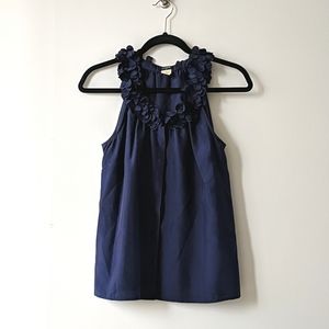 J. Crew Navy Silk Blouse